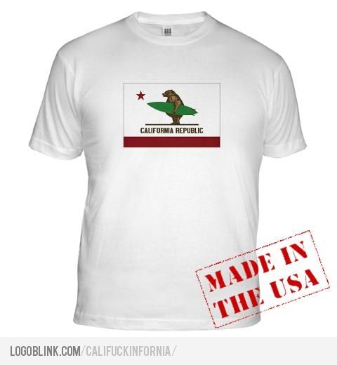 california surfing bear flag shirt